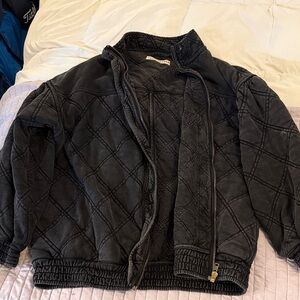 Free People Juno Dark Quilted Jacket